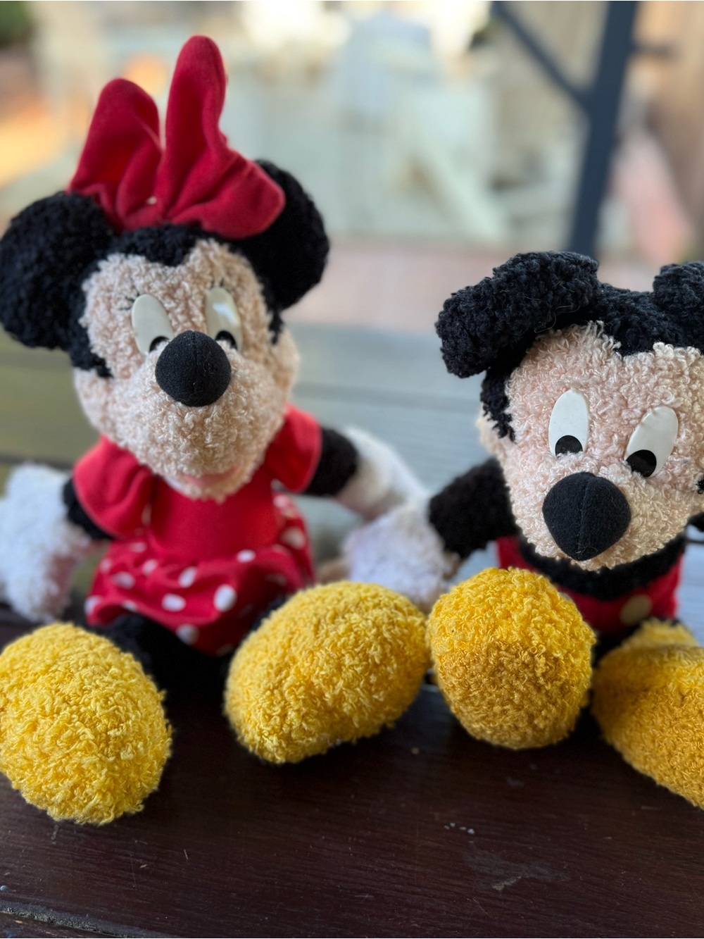 Vintage 1999 Disney Mickey & Minnie Mouse Plush Stuffed Animals